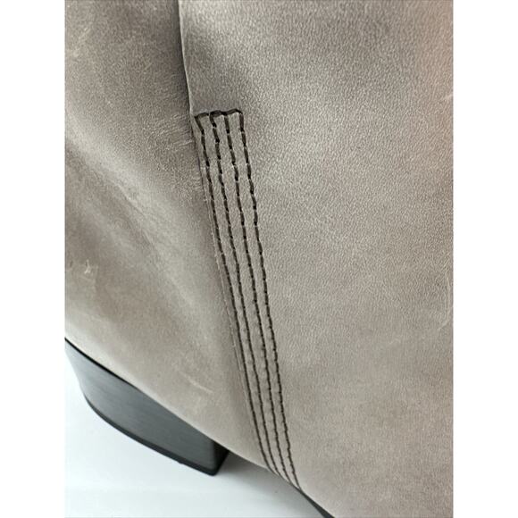 Clarks Elvina Dawn Gray Taupe Soft Leather Distress Booties 10 Western 20-01 - Picture 5 of 10